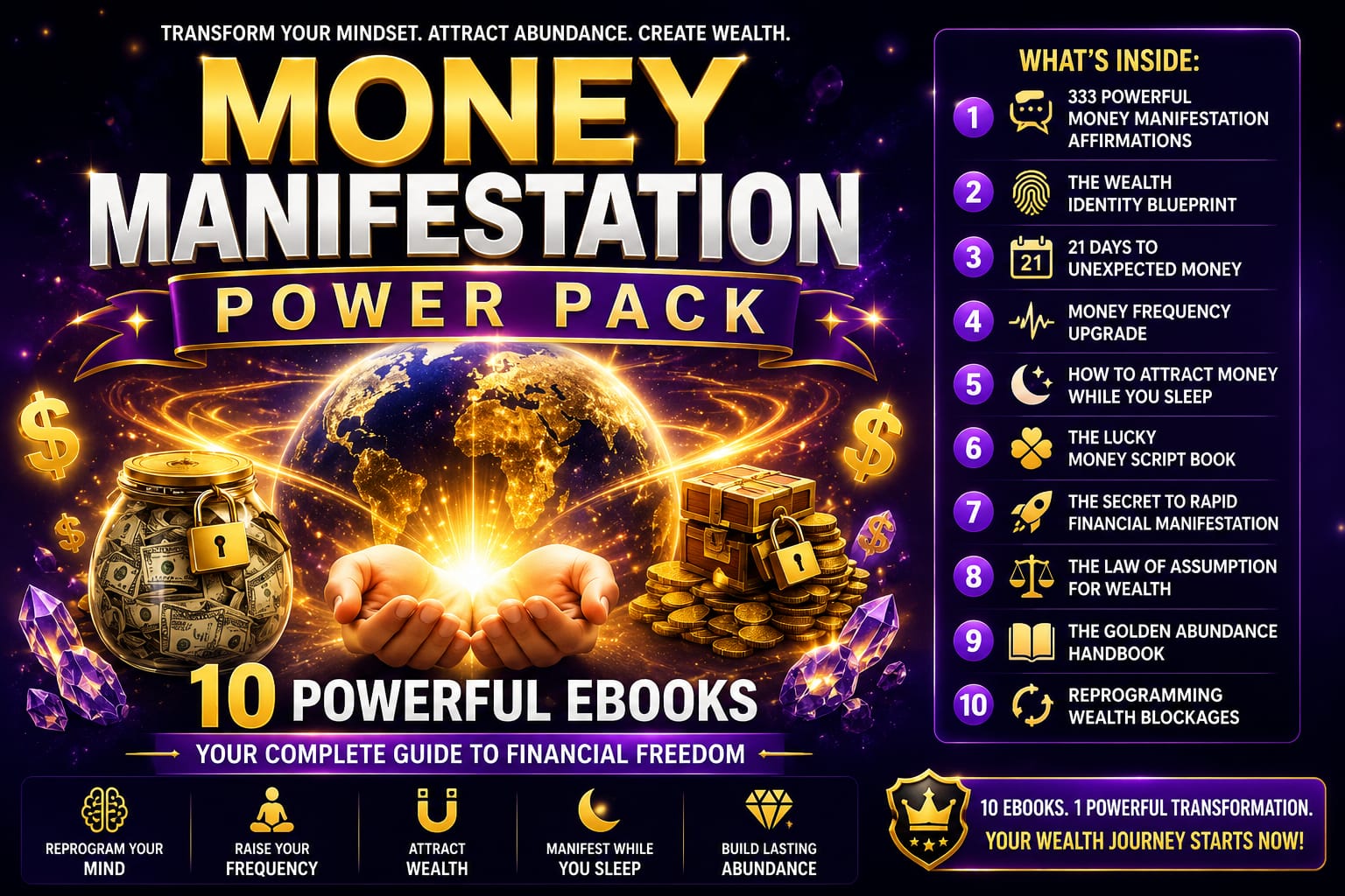 Money Manifestation Power Pack – 10 eBooks for Wealth & Abundance