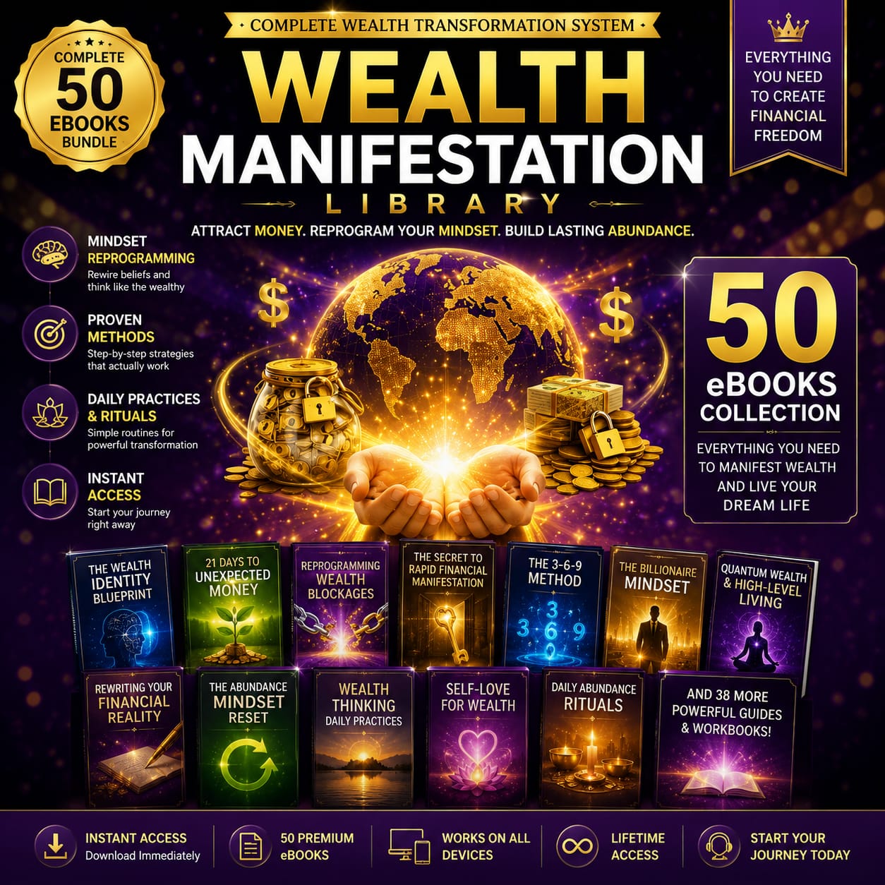 💎 ULTIMATE VALUE – Complete Wealth Manifestation Library (50 eBooks)